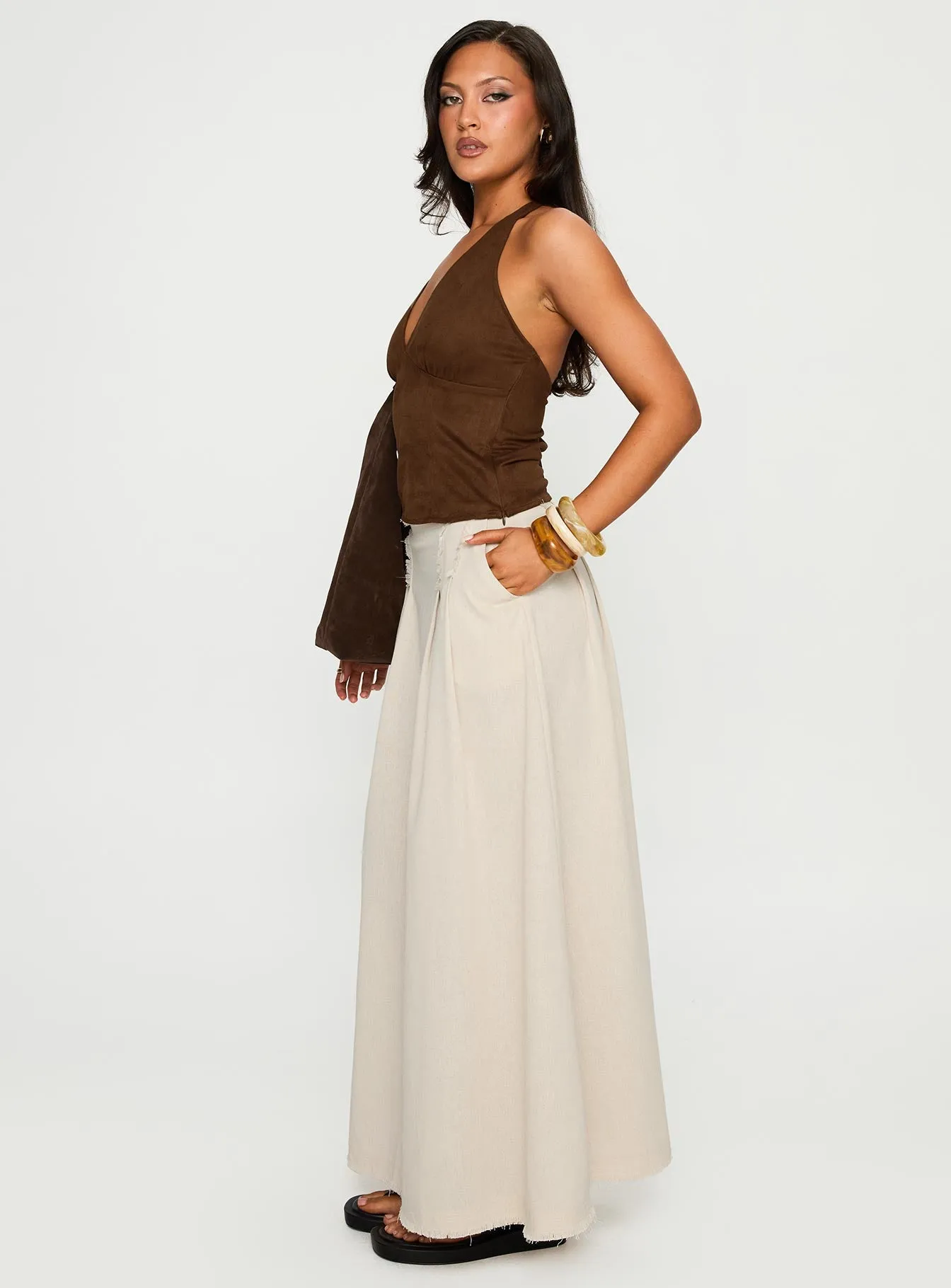 Bohemian Spirit Maxi Skirt Beige sold by Princess Polly product image thumbnail 4
