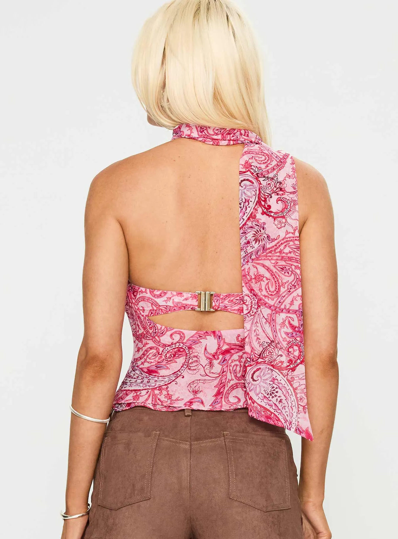 Superstitions Scarf Top Pink Multi sold by Princess Polly product image thumbnail 5