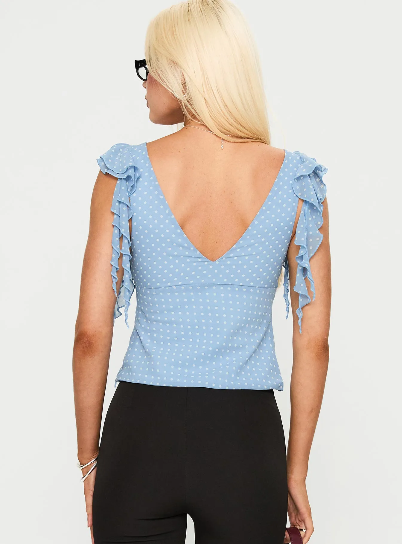 Miztry Top Blue Polka sold by Princess Polly product image thumbnail 4