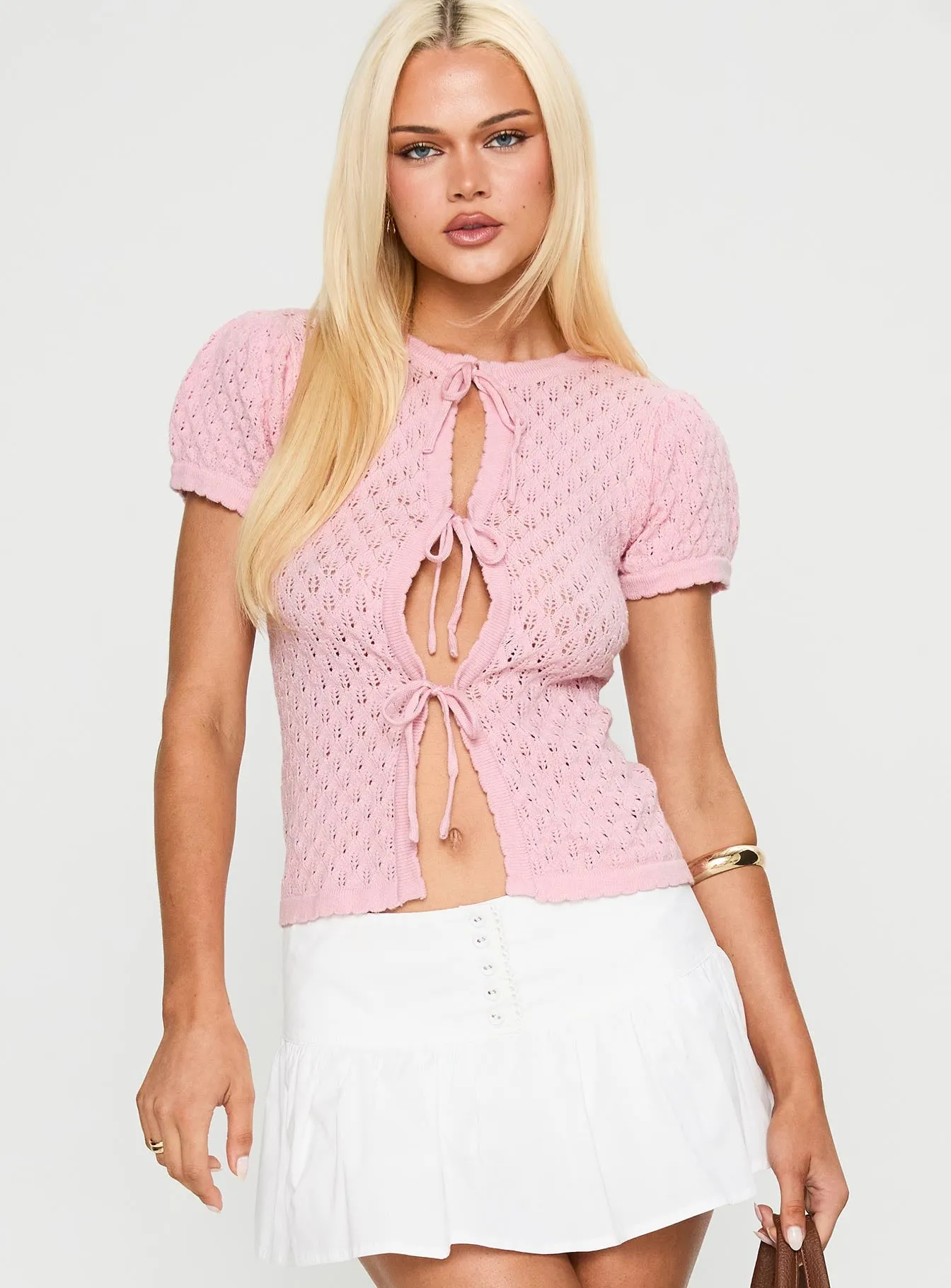 Mari Knit Top Pink sold by Princess Polly