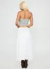 Small Towns Shirred Midi Skirt White sold by Princess Polly