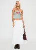 Small Towns Shirred Midi Skirt White sold by Princess Polly