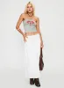 Small Towns Shirred Midi Skirt White sold by Princess Polly