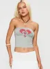 Swan Song Strapless Top Blue / Grey sold by Princess Polly