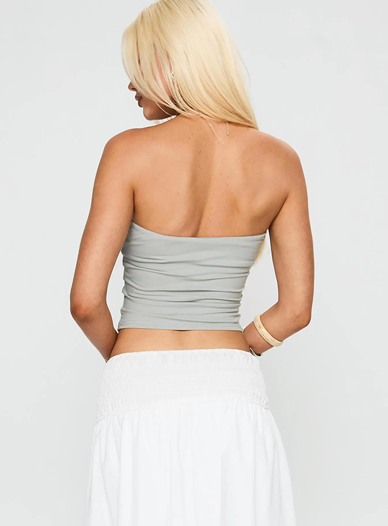 Swan Song Strapless Top Blue / Grey sold by Princess Polly product image thumbnail 5