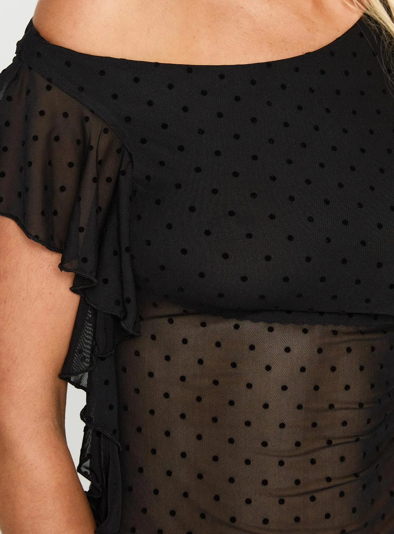 Cicero One Shoulder Frill Top Black sold by Princess Polly product image thumbnail 5