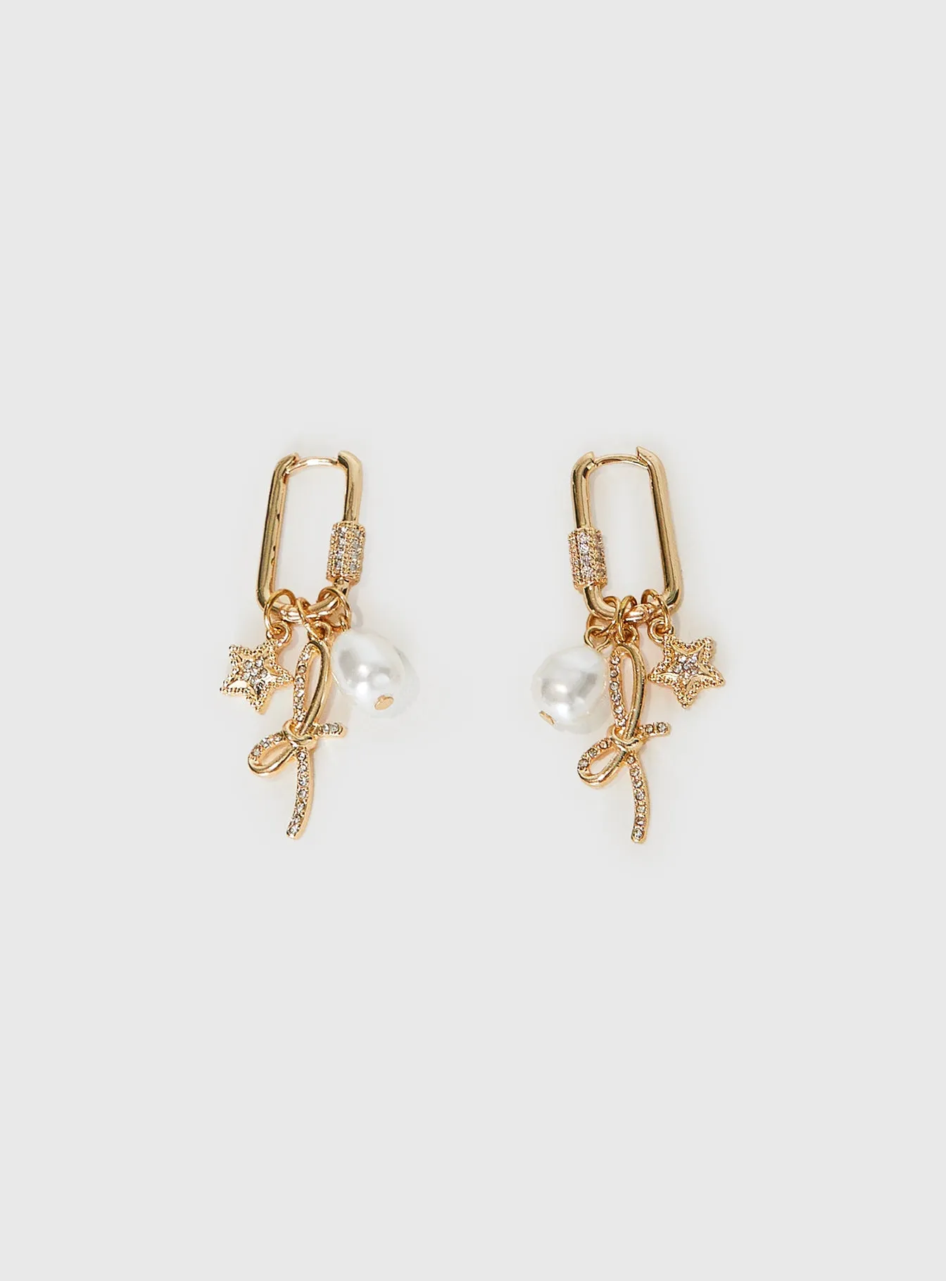 Plus One Charm Earrings Gold sold by Princess Polly product image thumbnail 2