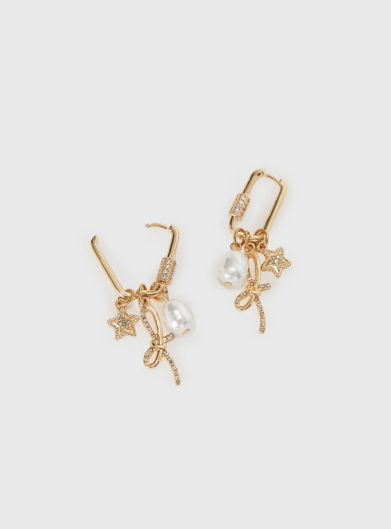 Plus One Charm Earrings Gold sold by Princess Polly product image thumbnail 3