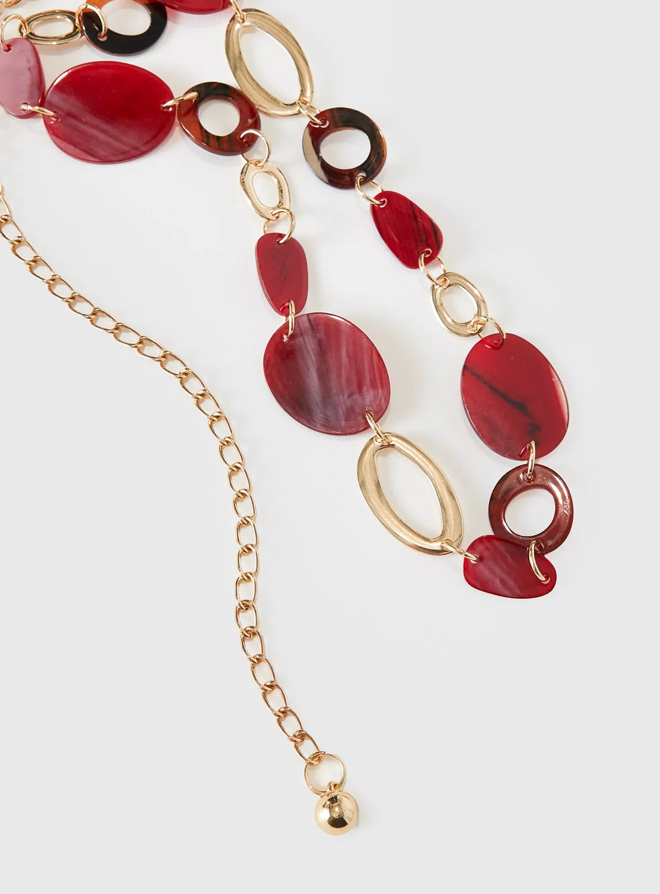 Felon Beaded Chain Belt Gold / Red sold by Princess Polly product image thumbnail 3