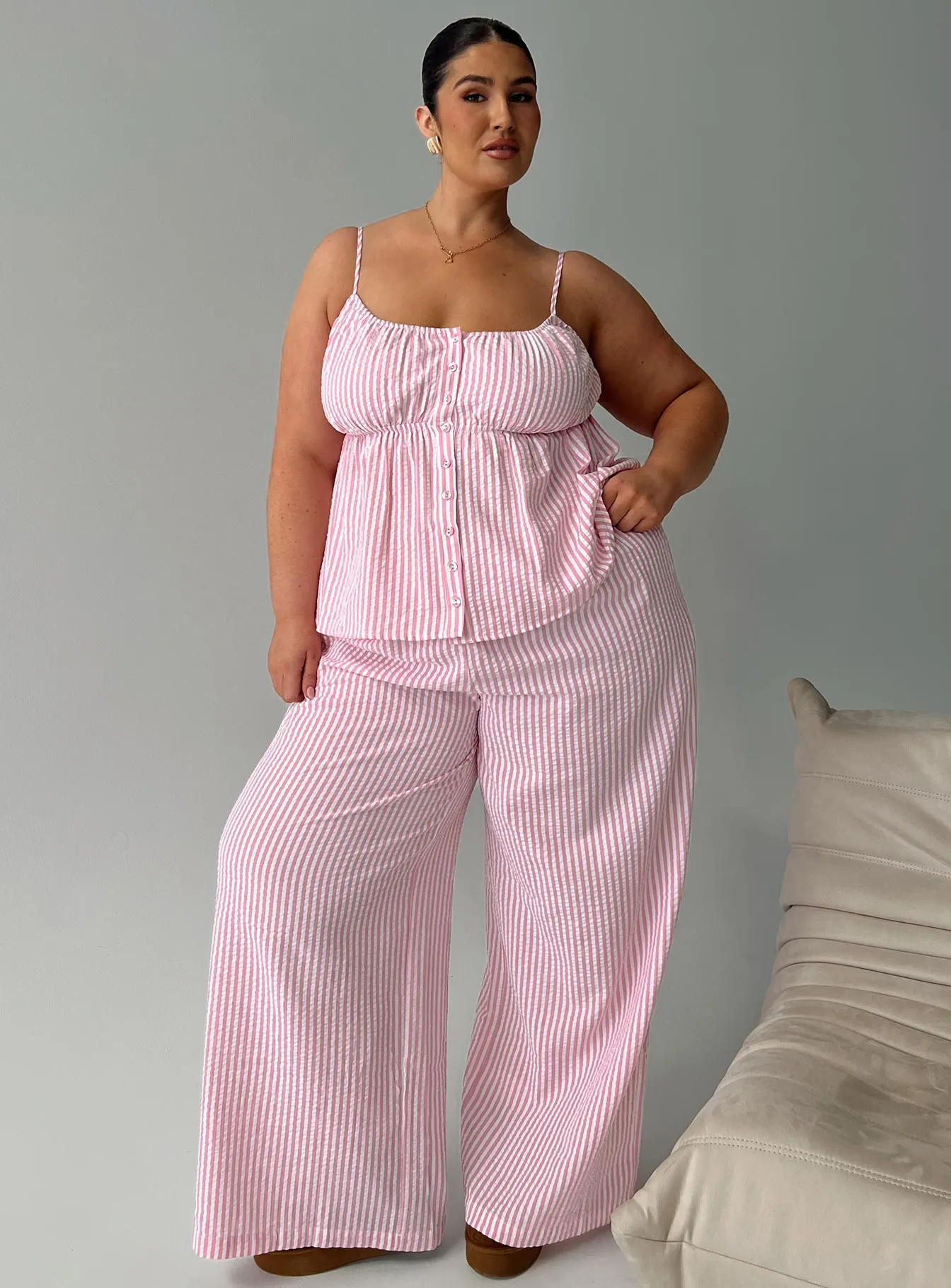 Cassini Set Pink Stripe Curve sold by Princess Polly