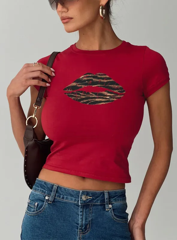 Sutin Tee Red sold by Princess Polly