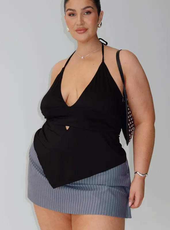 Averee Halter Top Black Curve sold by Princess Polly