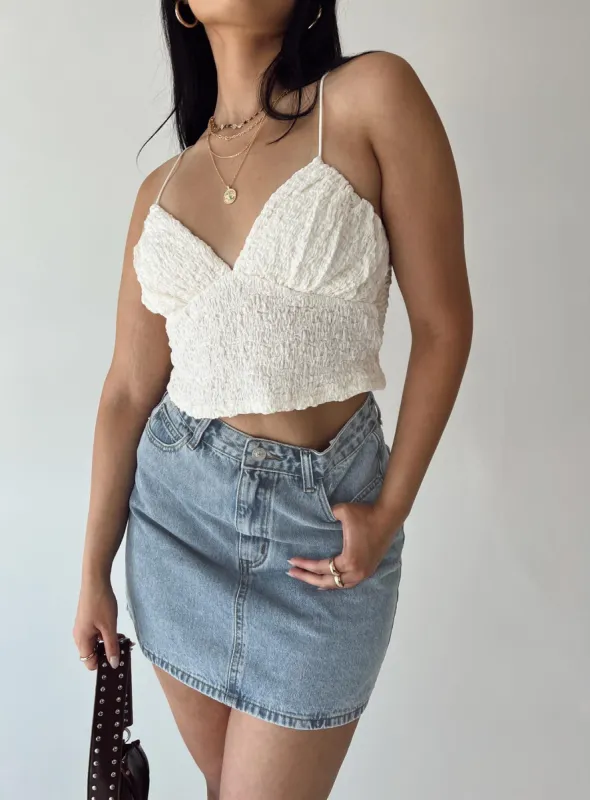 Bedford Mini Skirt Denim sold by Princess Polly