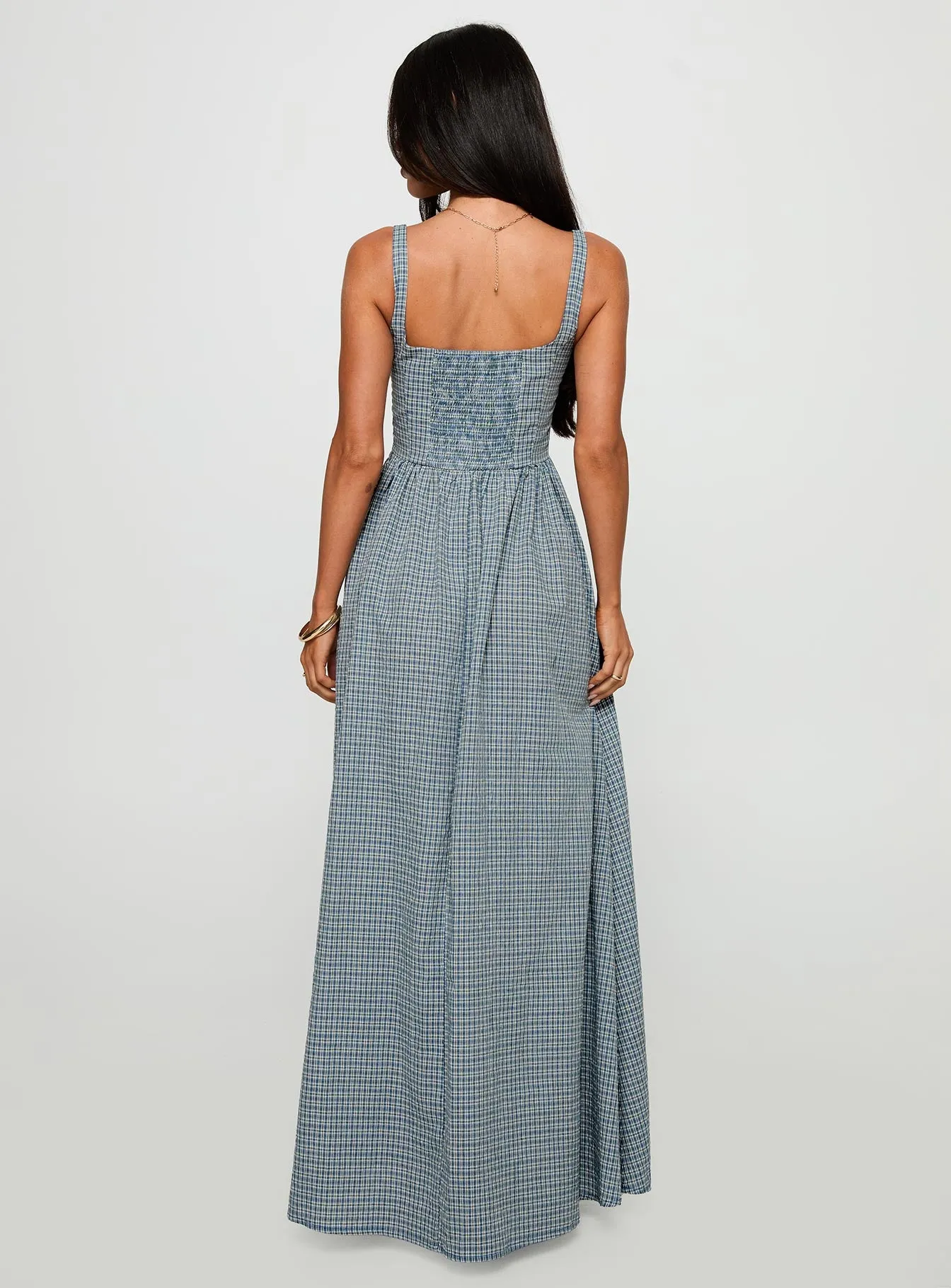 Cartmel Check Maxi Dress Navy sold by Princess Polly product image thumbnail 5