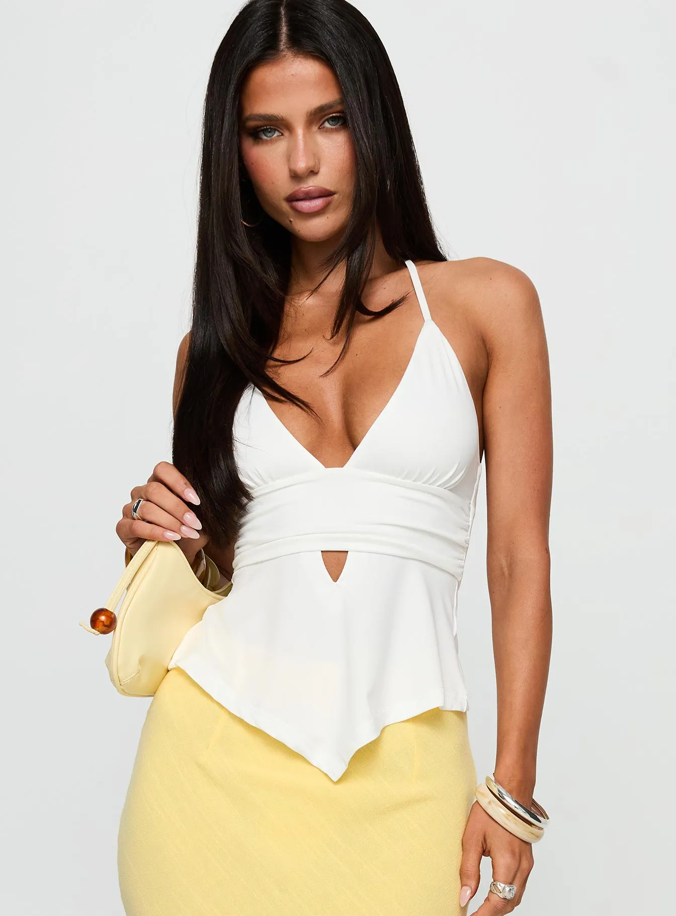 Averee Halter Top White sold by Princess Polly product image thumbnail 2