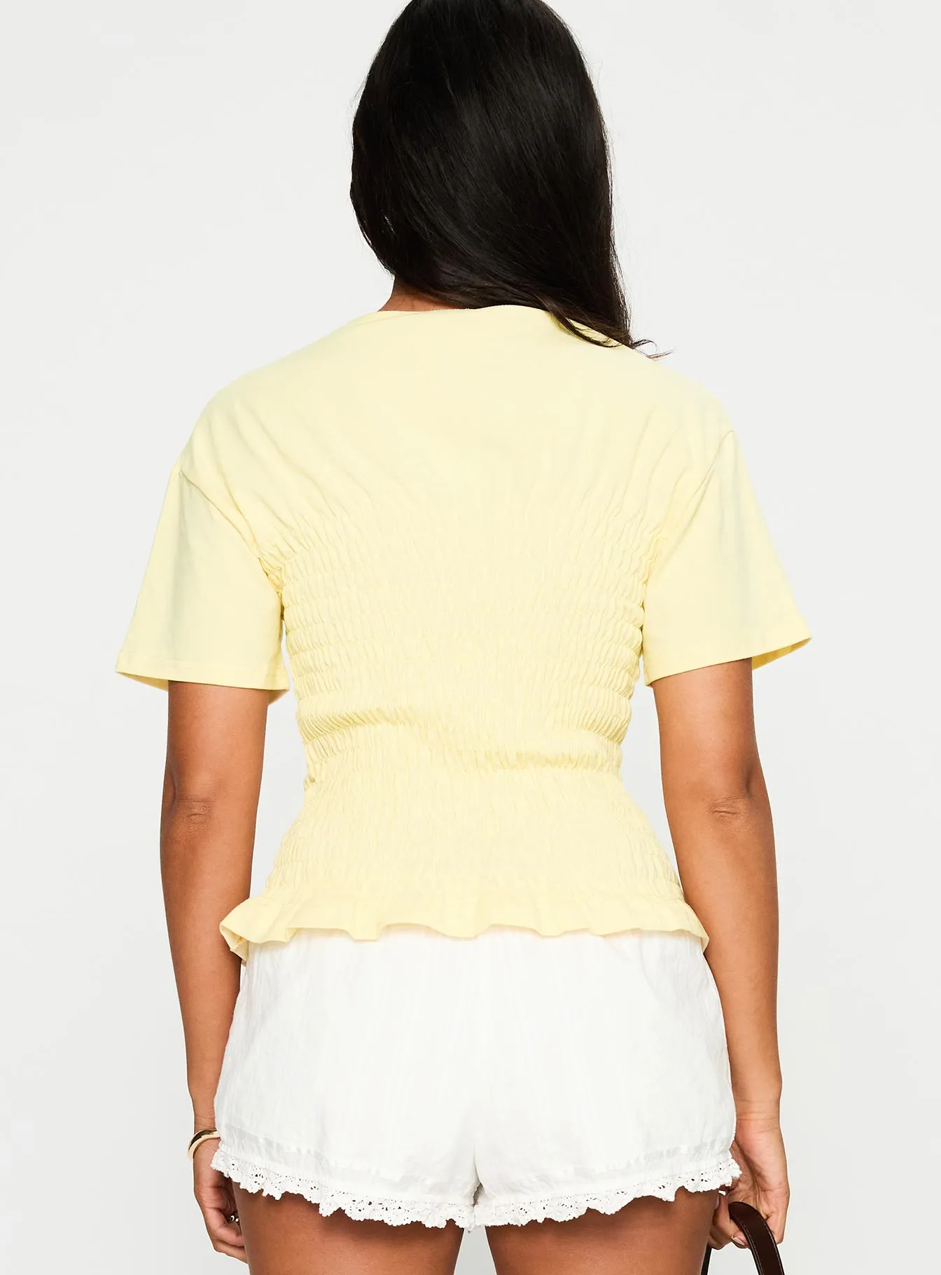 Maybe Tomorrow Ruched Top Lemon sold by Princess Polly product image thumbnail 5