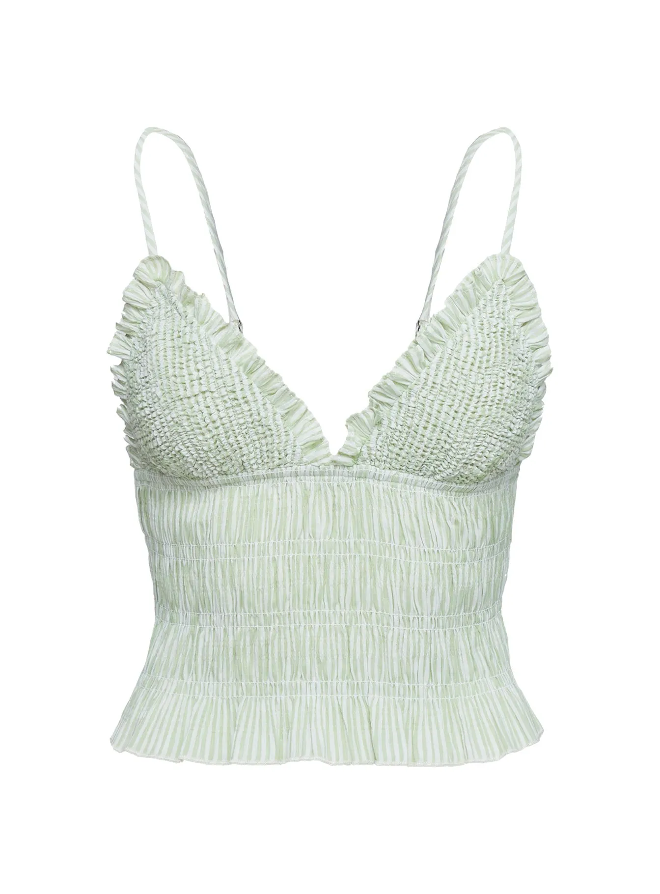 Marilou Shirred Top Green Stripe sold by Princess Polly product image thumbnail 5