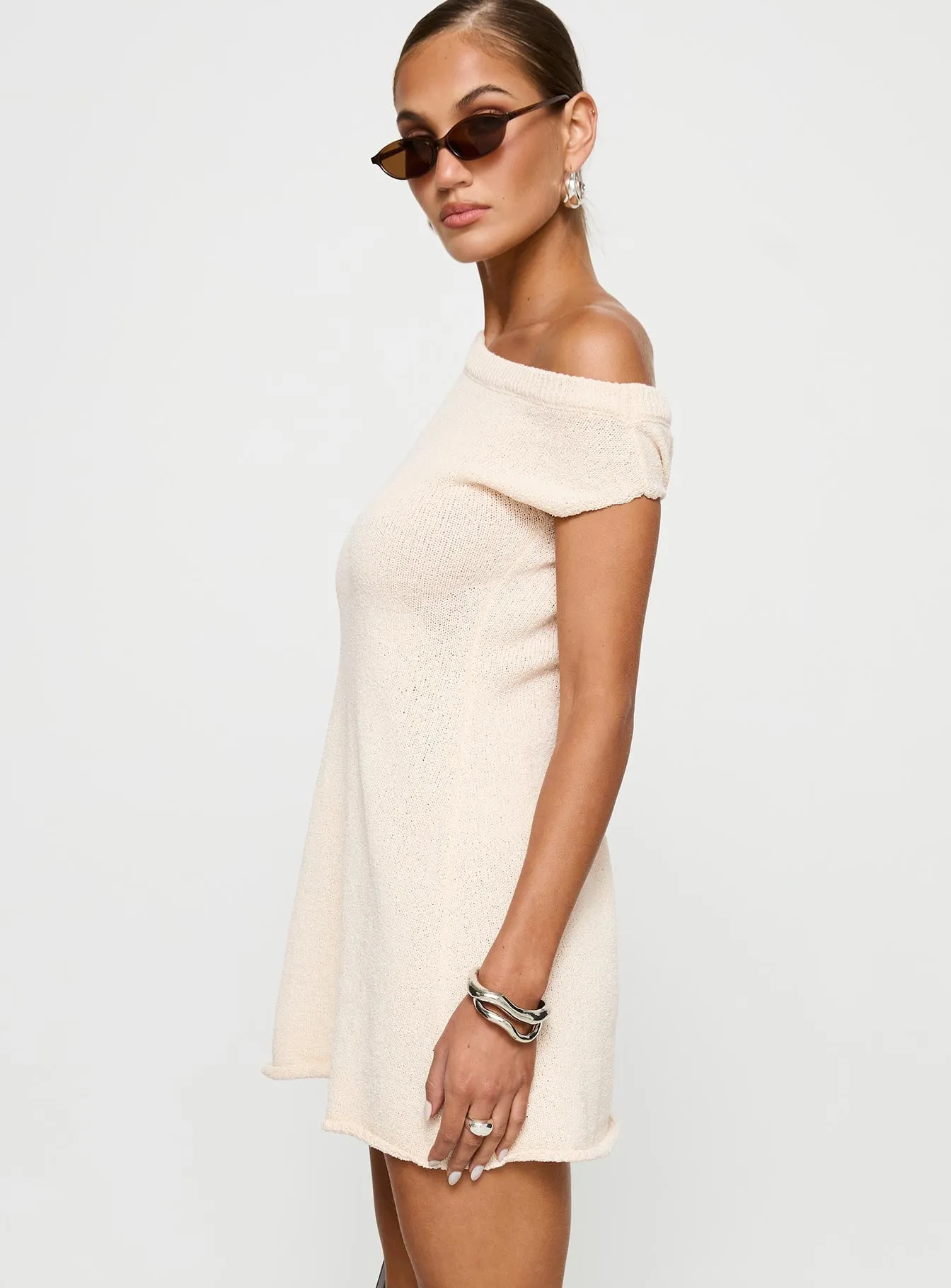 Liberation Off The Shoulder Mini Dress White sold by Princess Polly product image thumbnail 4