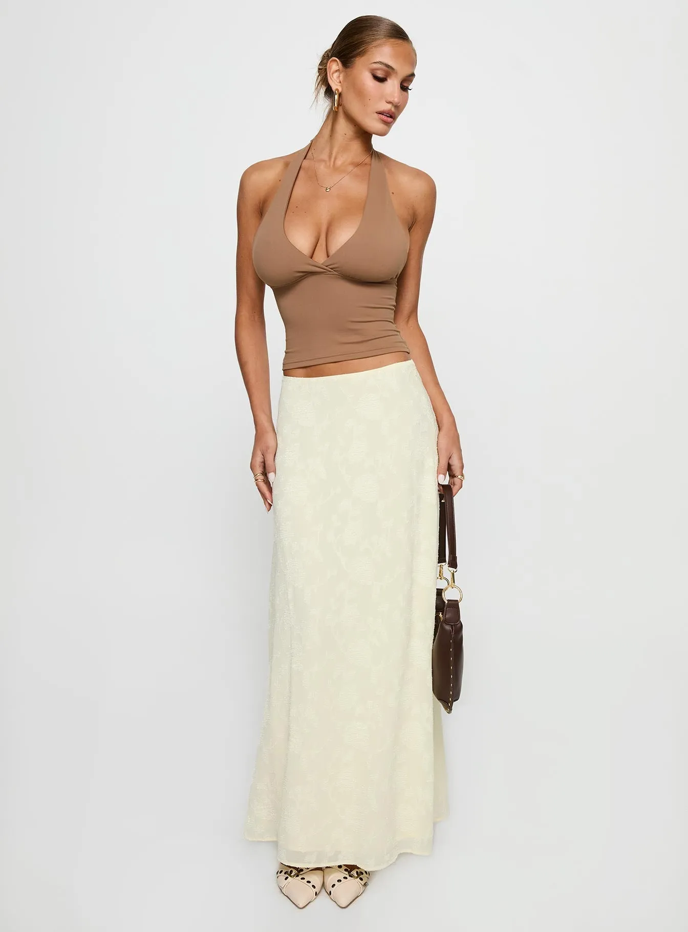 Su Casa Low Waist Maxi Skirt Yellow sold by Princess Polly product image thumbnail 2