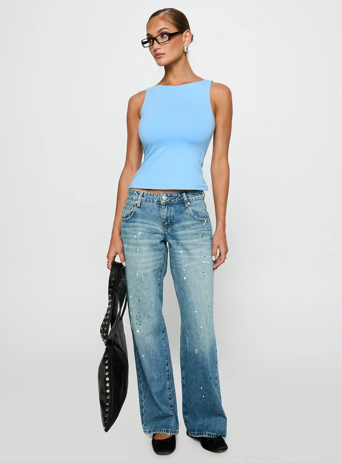 Picasso Mid Rise Straight Leg Jeans Mid Blue sold by Princess Polly product image thumbnail 3