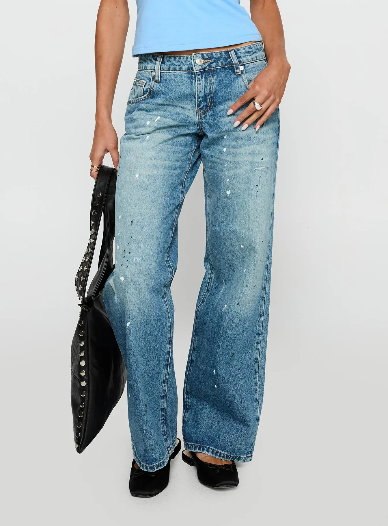 Picasso Mid Rise Straight Leg Jeans Mid Blue sold by Princess Polly product image thumbnail 2