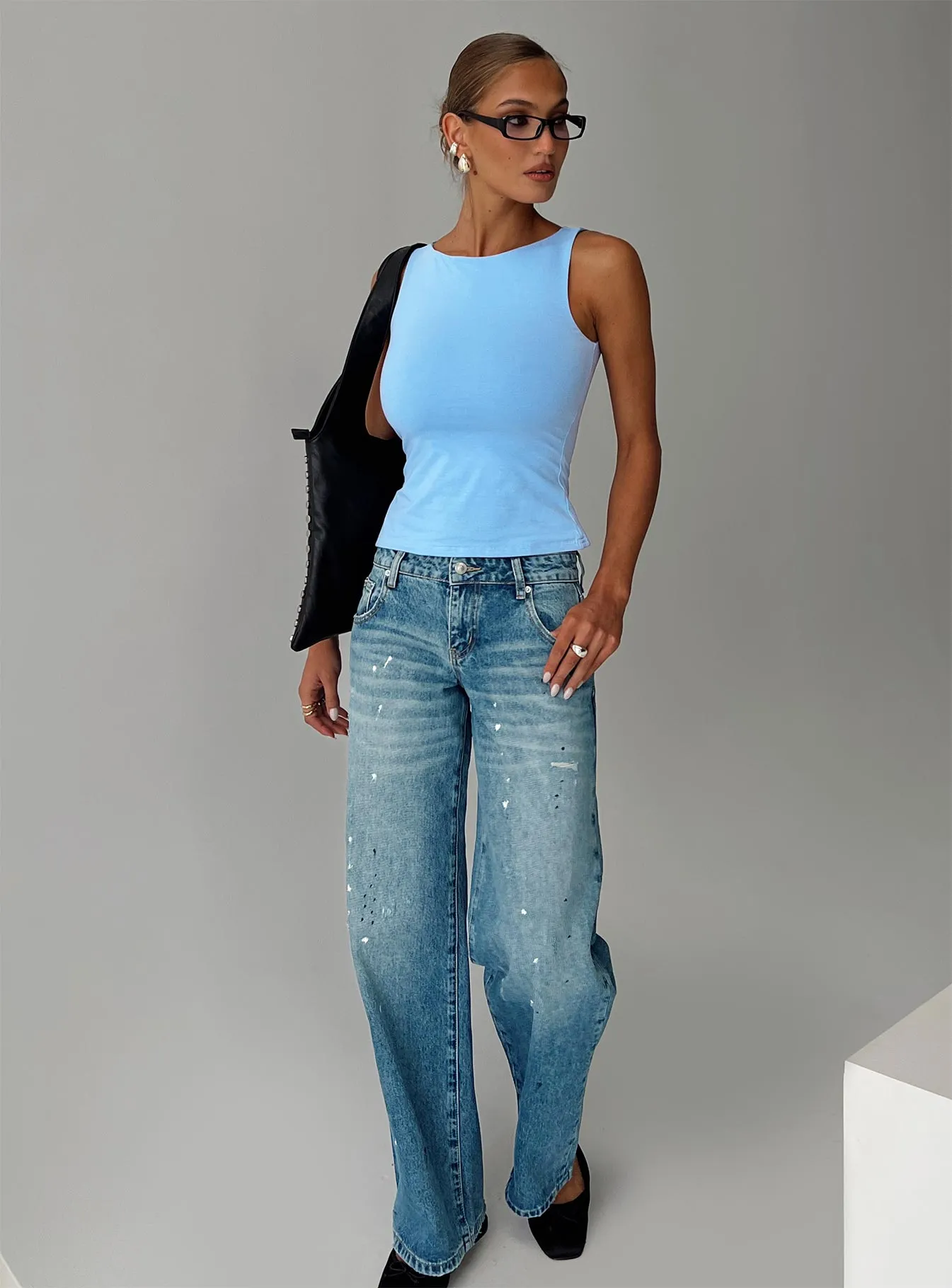 Picasso Mid Rise Straight Leg Jeans Mid Blue sold by Princess Polly