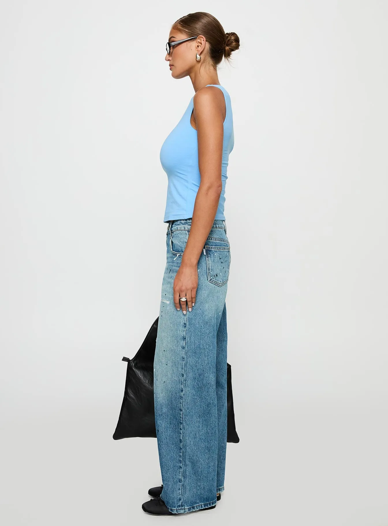 Picasso Mid Rise Straight Leg Jeans Mid Blue sold by Princess Polly product image thumbnail 4