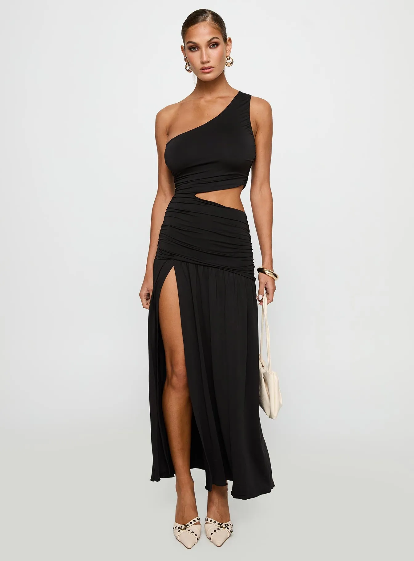 Magnetize Ruched Maxi Dress Black sold by Princess Polly product image thumbnail 3