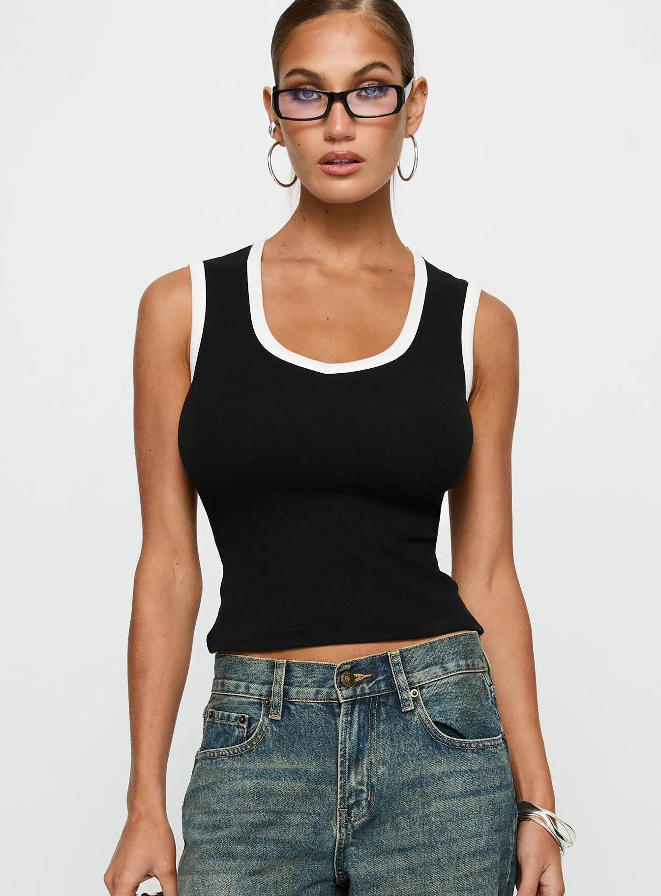 Start Me Up Top Black / White sold by Princess Polly product image thumbnail 2