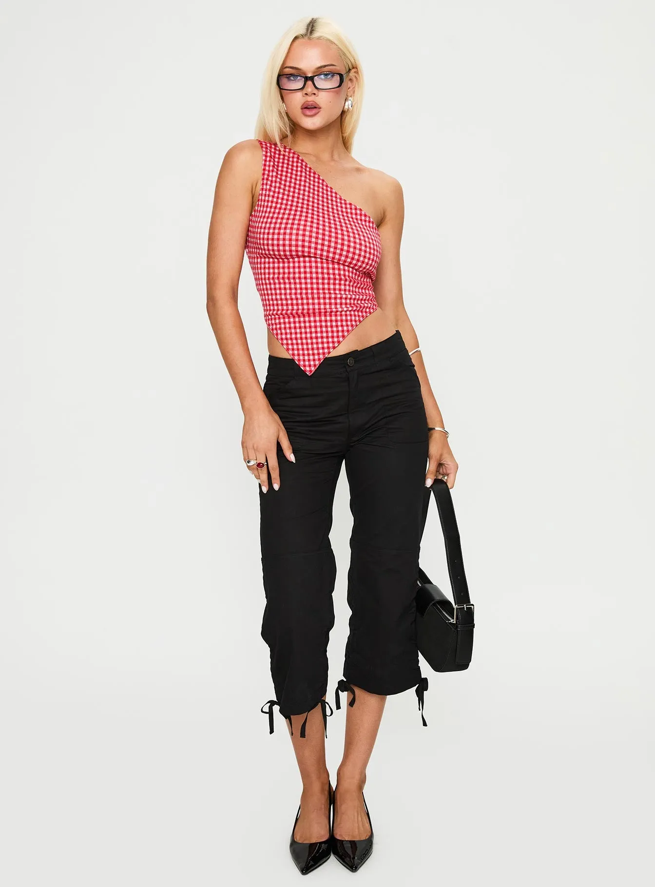 Sunday Sunrise Tie Back Top Red Check sold by Princess Polly product image thumbnail 3