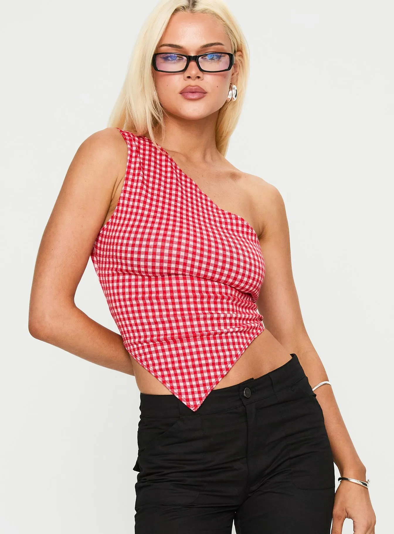 Sunday Sunrise Tie Back Top Red Check sold by Princess Polly product image thumbnail 2