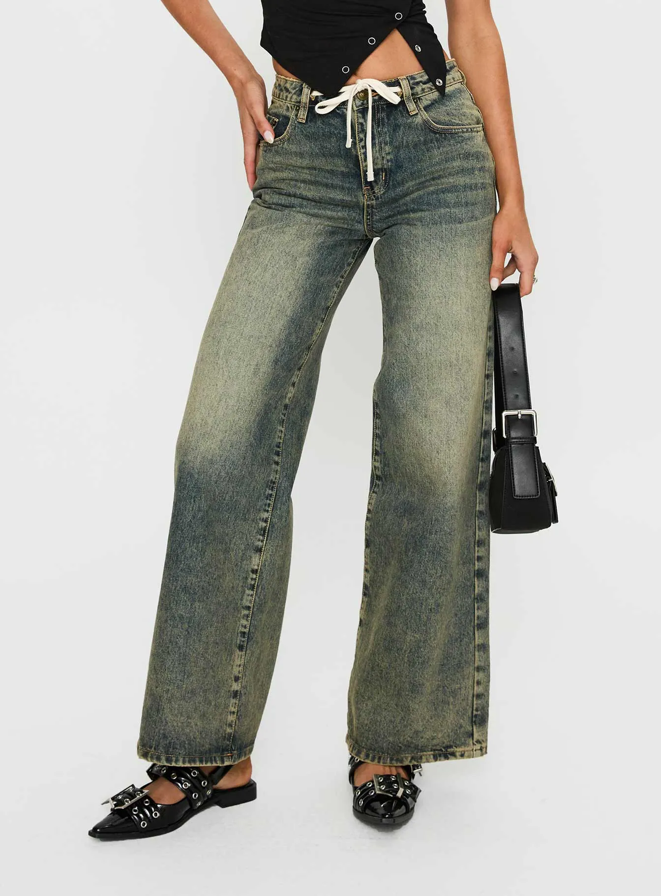 Mellowed Out Low Rise Straight Leg Jeans Antique Wash sold by Princess Polly product image thumbnail 2