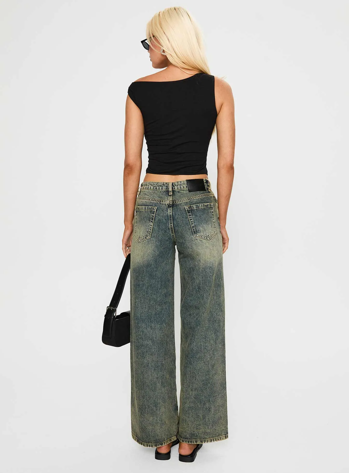 Mellowed Out Low Rise Straight Leg Jeans Antique Wash sold by Princess Polly product image thumbnail 5