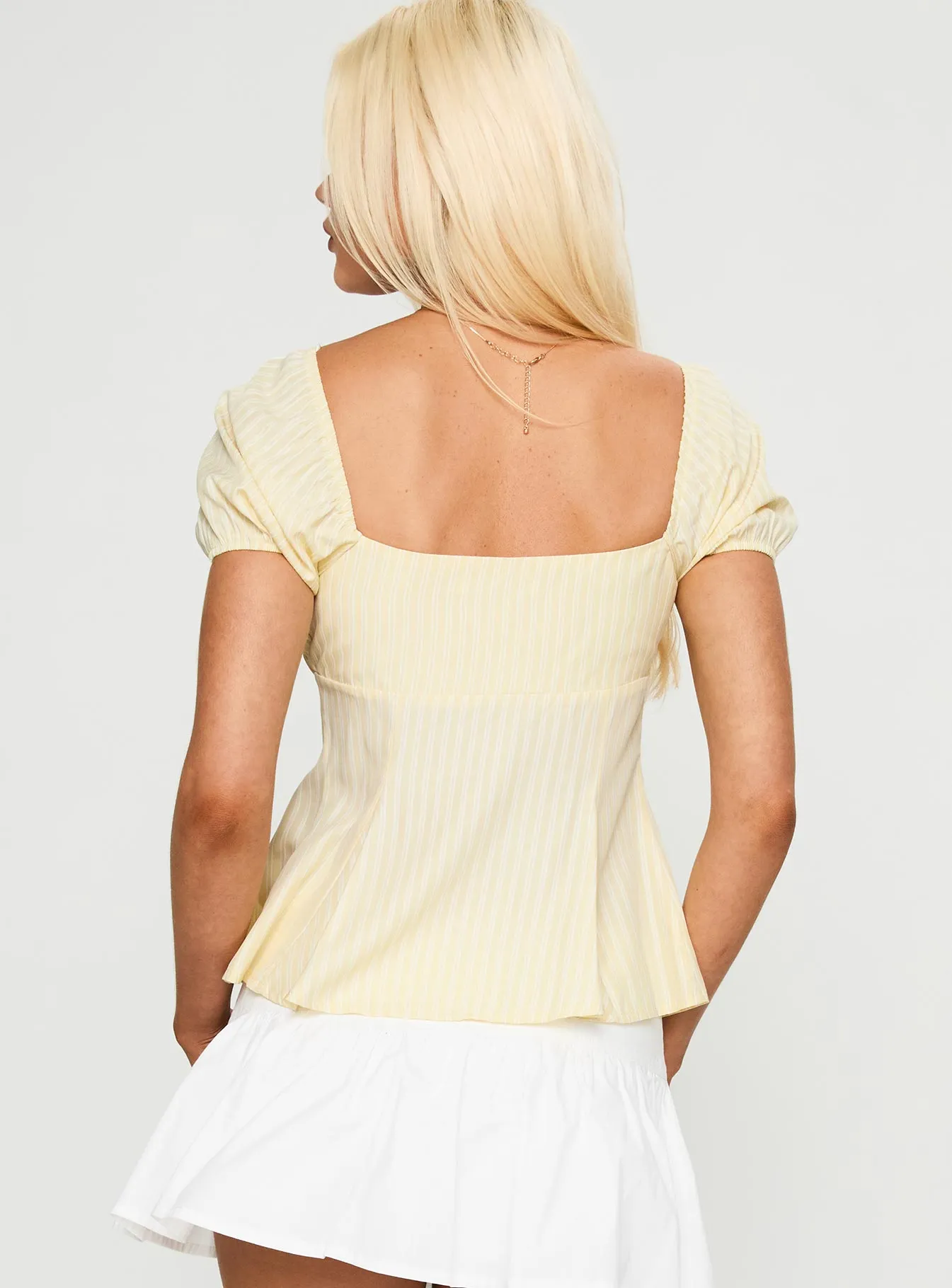 How To Fly Tie Detail Top Yellow sold by Princess Polly product image thumbnail 5