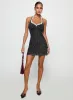 Black Beauty Halter Mini Dress Black / Polka sold by Princess Polly