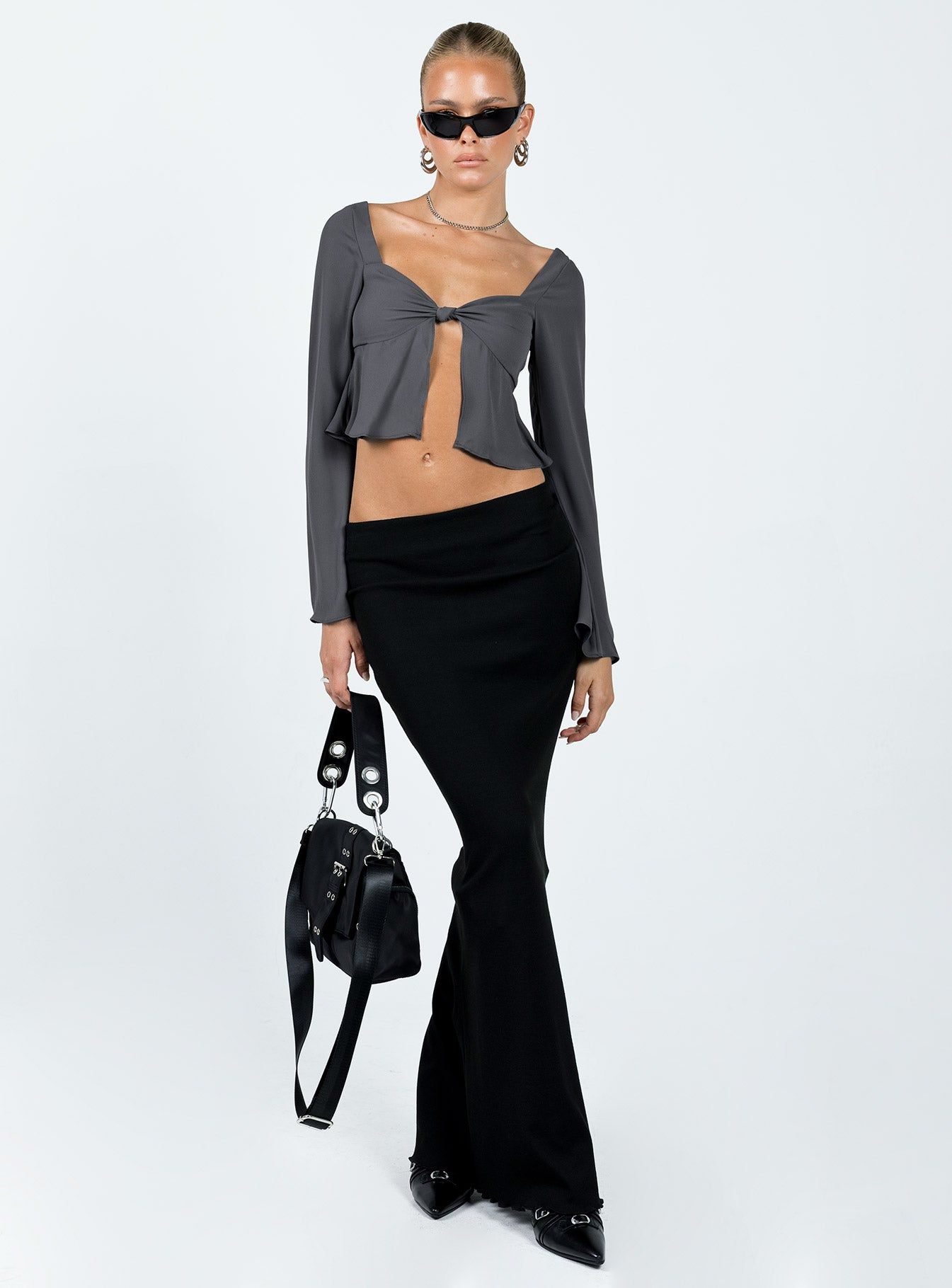 Pearwood Long Sleeve Top Slate sold by Princess Polly product image thumbnail 3