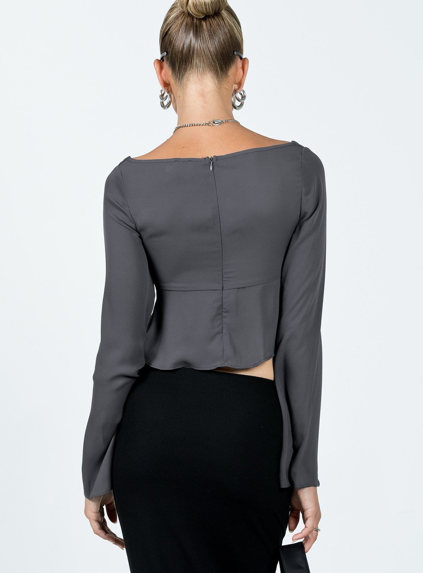 Pearwood Long Sleeve Top Slate sold by Princess Polly product image thumbnail 5