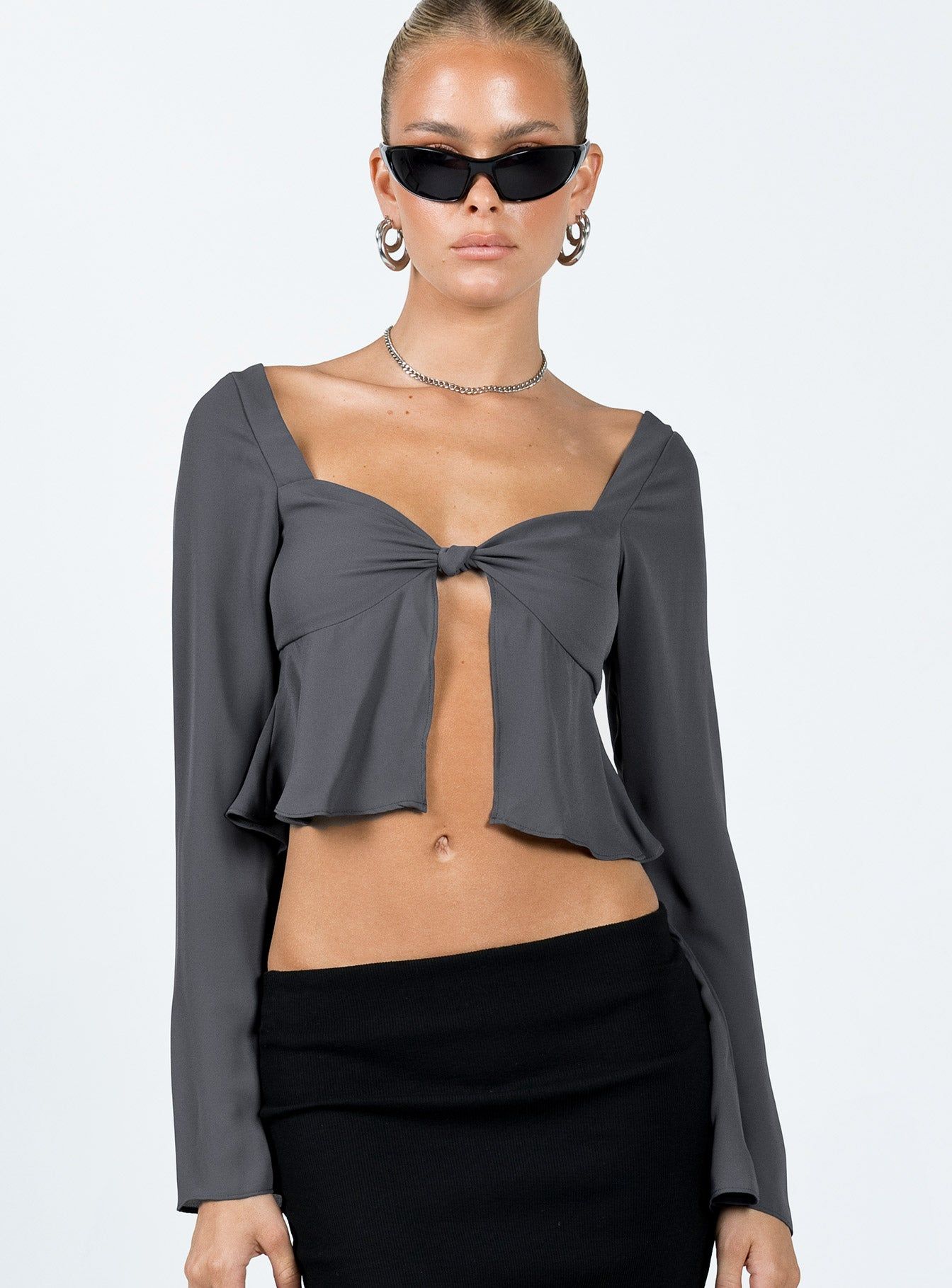 Pearwood Long Sleeve Top Slate sold by Princess Polly product image thumbnail 2