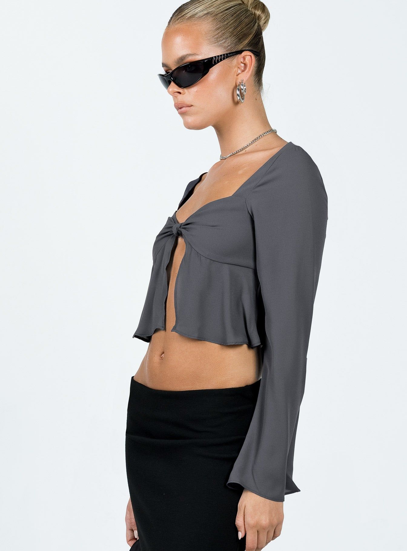 Pearwood Long Sleeve Top Slate sold by Princess Polly product image thumbnail 4