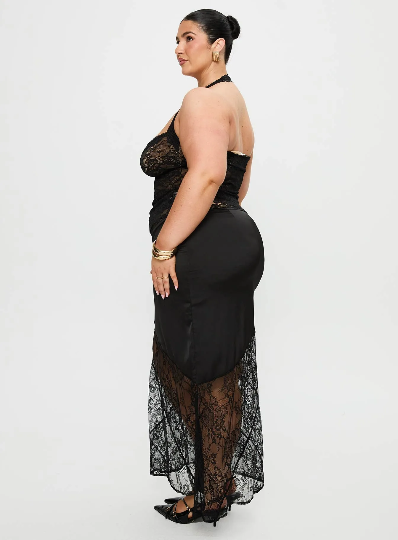 Castelli Lace Maxi Skirt Black Curve sold by Princess Polly product image thumbnail 4