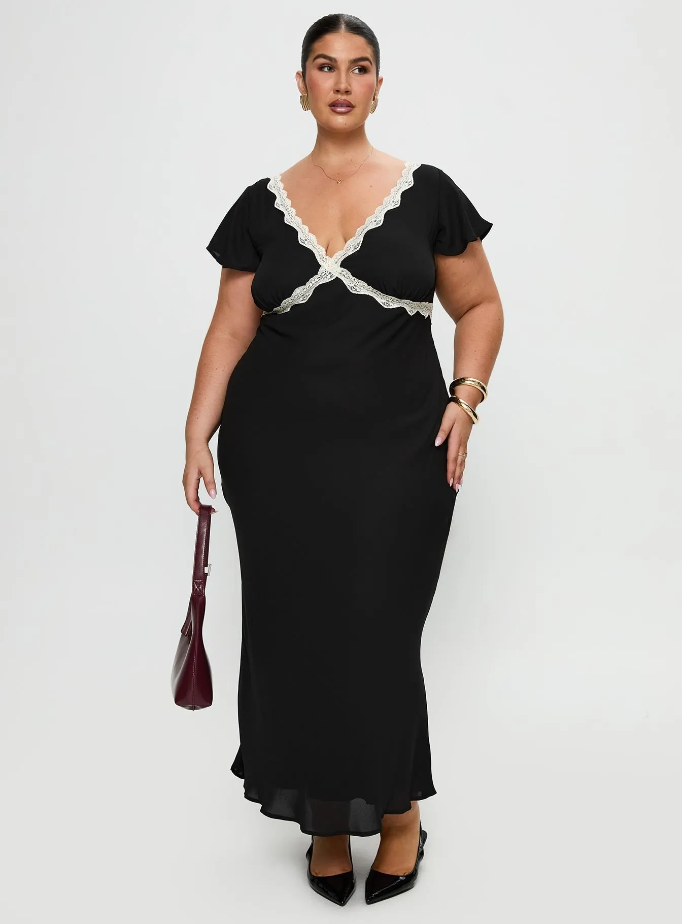 Barbarita Lace Maxi Dress Black Curve sold by Princess Polly product image thumbnail 3