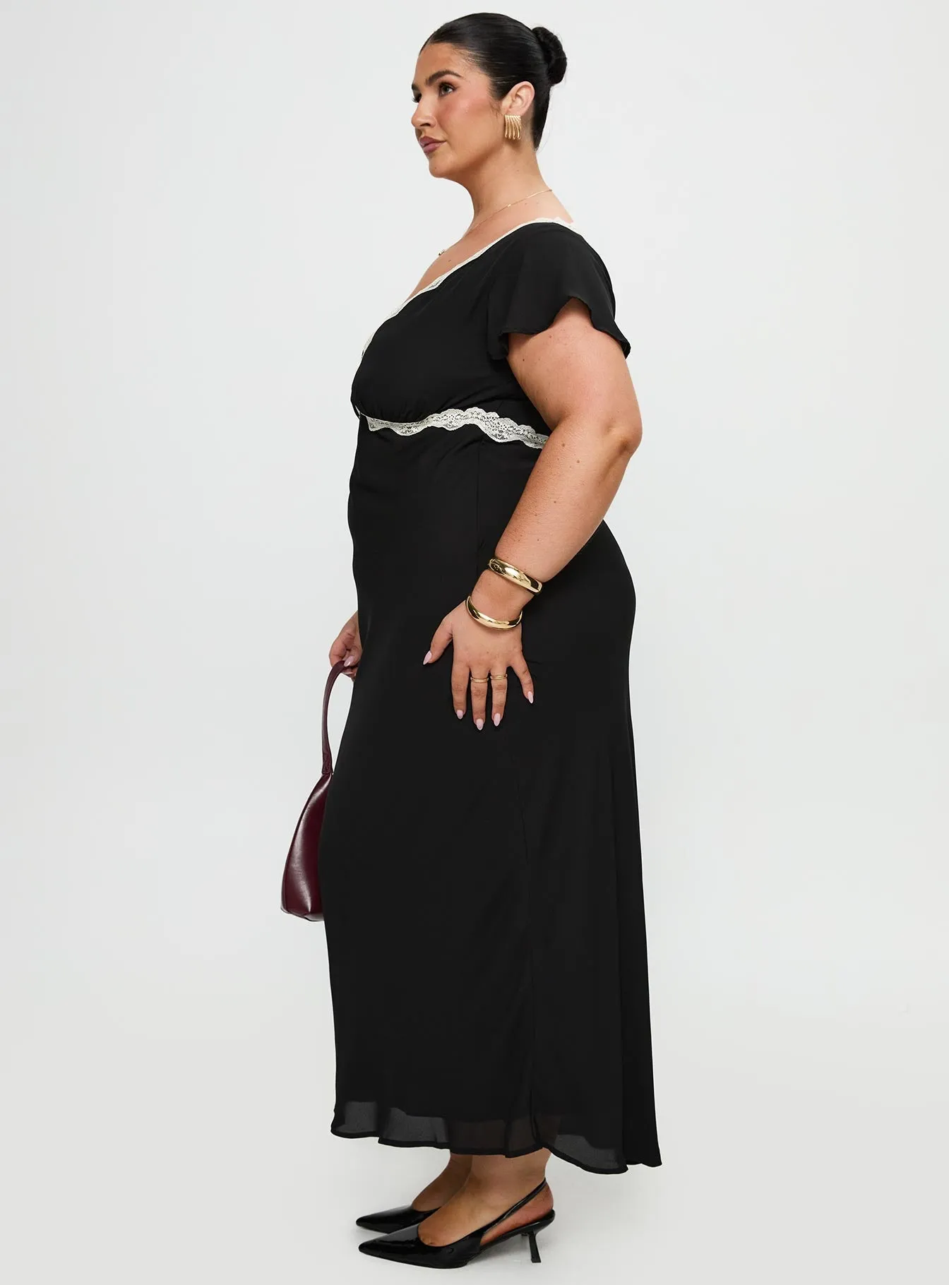 Barbarita Lace Maxi Dress Black Curve sold by Princess Polly product image thumbnail 4