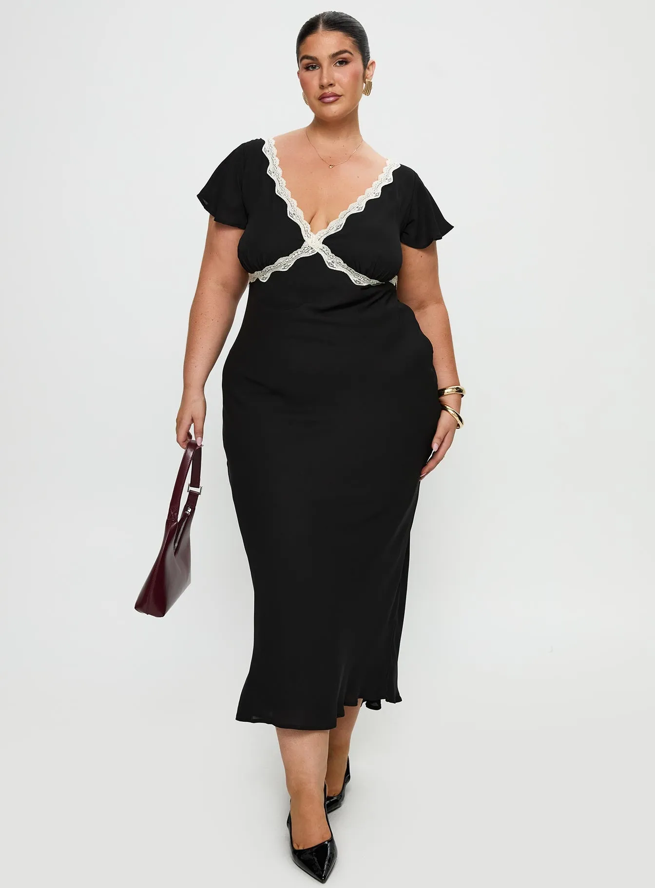 Barbarita Lace Maxi Dress Black Curve sold by Princess Polly product image thumbnail 2