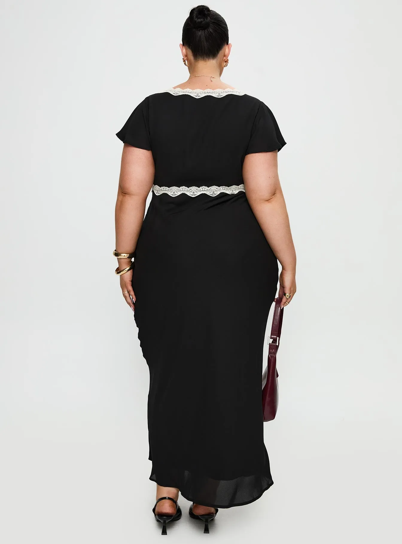 Barbarita Lace Maxi Dress Black Curve sold by Princess Polly product image thumbnail 5