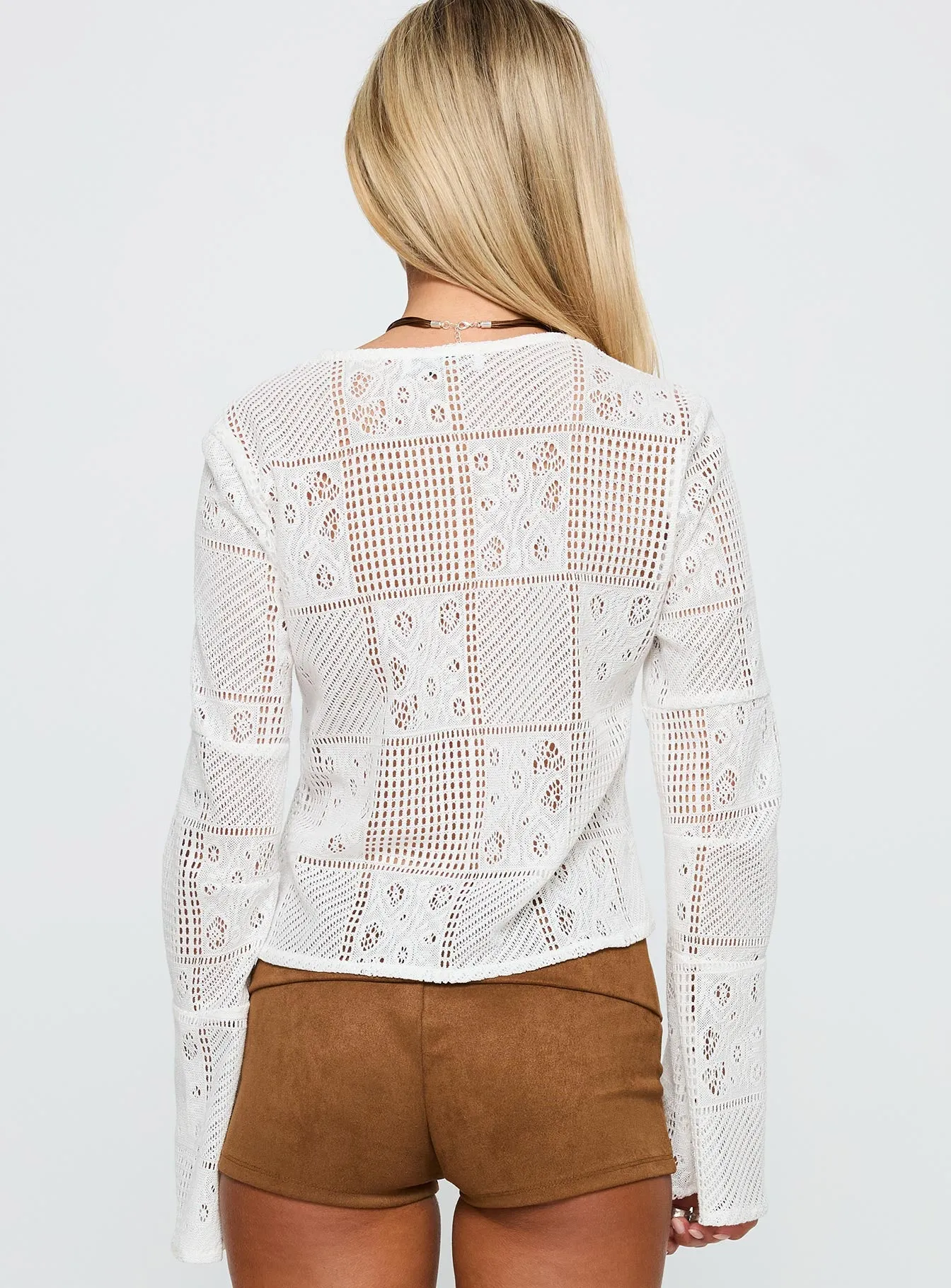 Mine For Life Crochet Long Sleeve Top White sold by Princess Polly product image thumbnail 5