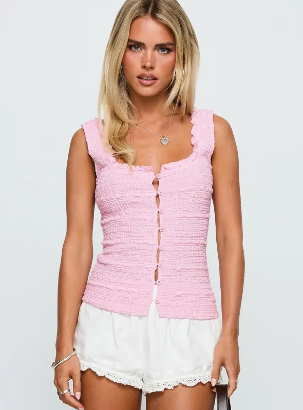 Lost Frontier Button Up Top Pink sold by Princess Polly