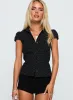 Arianwyn Short Sleeve Shirt Black Polka sold by Princess Polly
