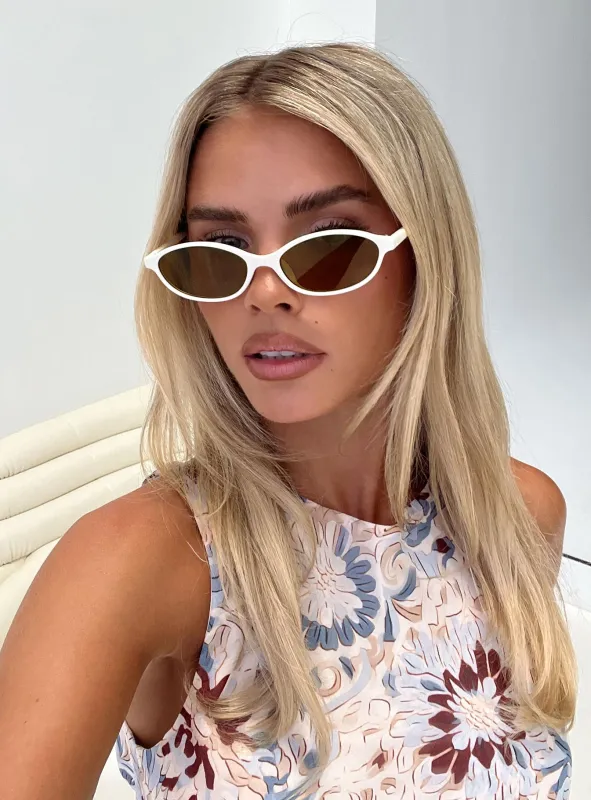 Wonderful World Sunglasses Ecru sold by Princess Polly