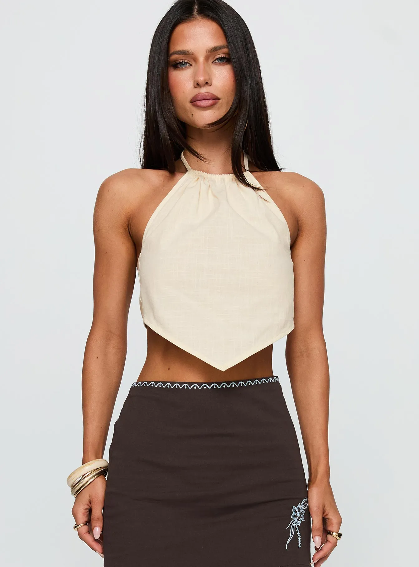 Just Imagine Tie Back Top Beige sold by Princess Polly product image thumbnail 2