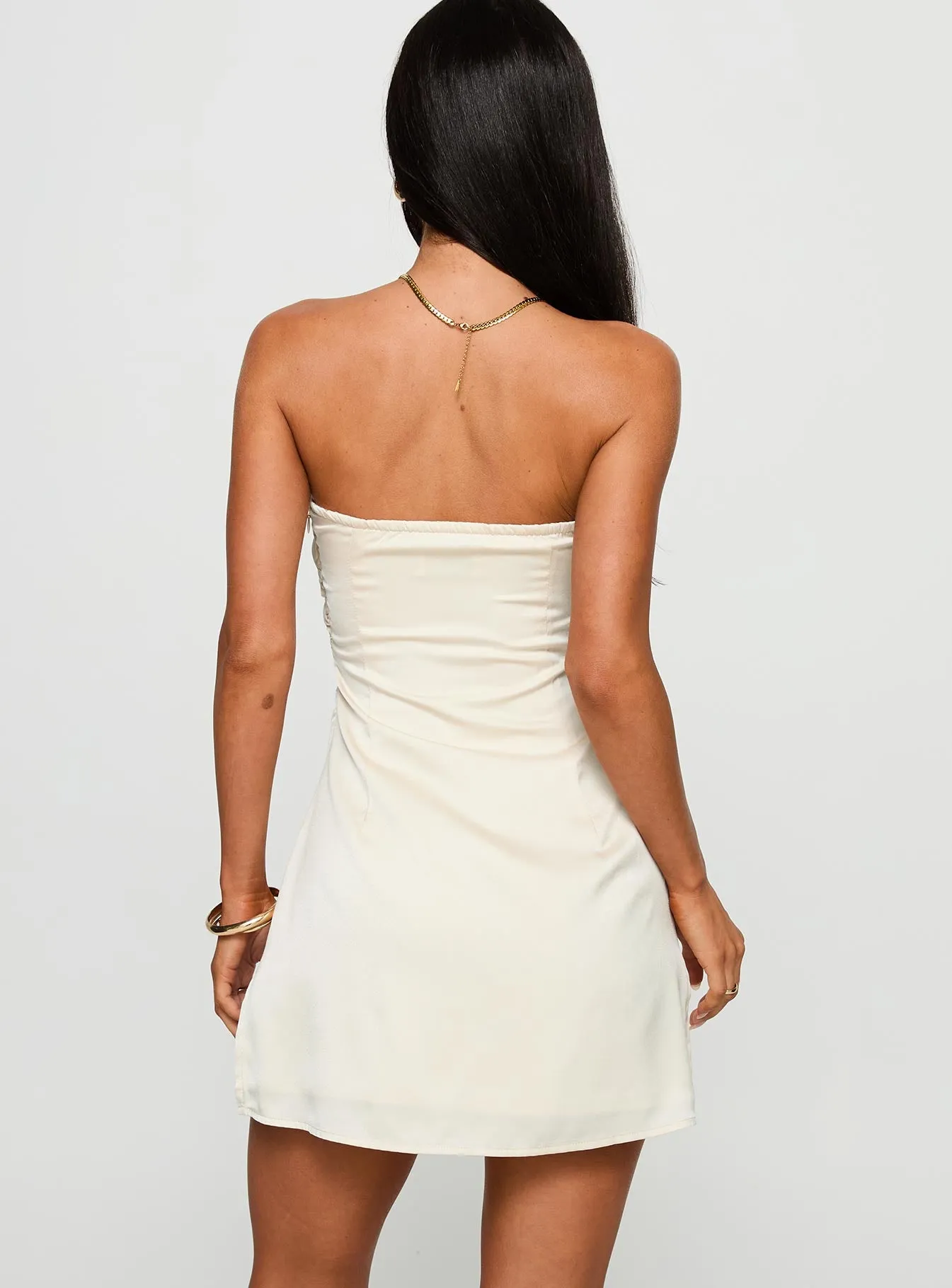 Irena Strapless Mini Dress Champagne sold by Princess Polly product image thumbnail 5